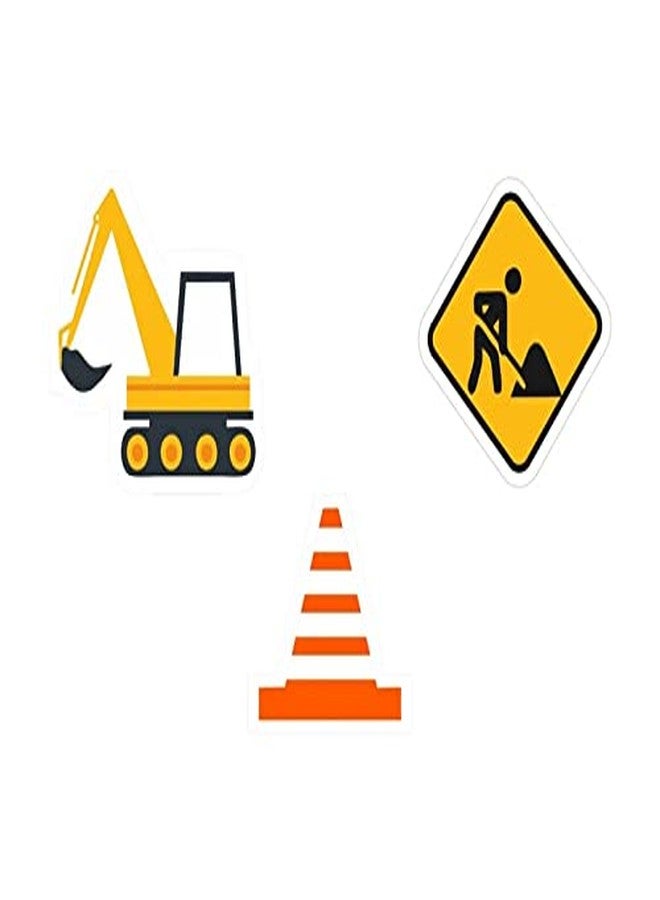 ثيم ماي بارتي مجموعة زينة حفلات البناء: 3 شاحنات بناء كبيرة وأقماع مرورية، زينة حفلات البناء، ديكور حائط لحفلات أعياد ميلاد الأطفال، لوازم حفلات أعياد ميلاد البناء - Image 2